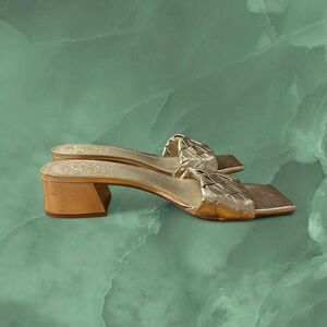 Vince Camuto Metallic Gold Leather Mule Sandals